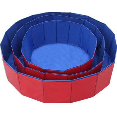 Foldable Pet Swimming Pool, Portable Pet Bathtub for Dogs Cats, Indoor & Outdoor Use;Side drain outlet