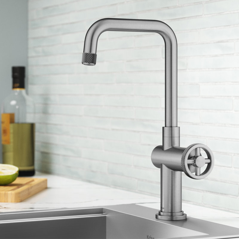 Urbix Single Handle Bar Faucet, Stainless Steel