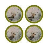 English Stag Vegan Leather Round Pebble Placemat