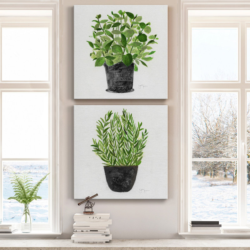 «Herb Garden I», ensemble de 2 reproductions d'art sur toile tendue, H 10 po x l 10 po x P 1 po