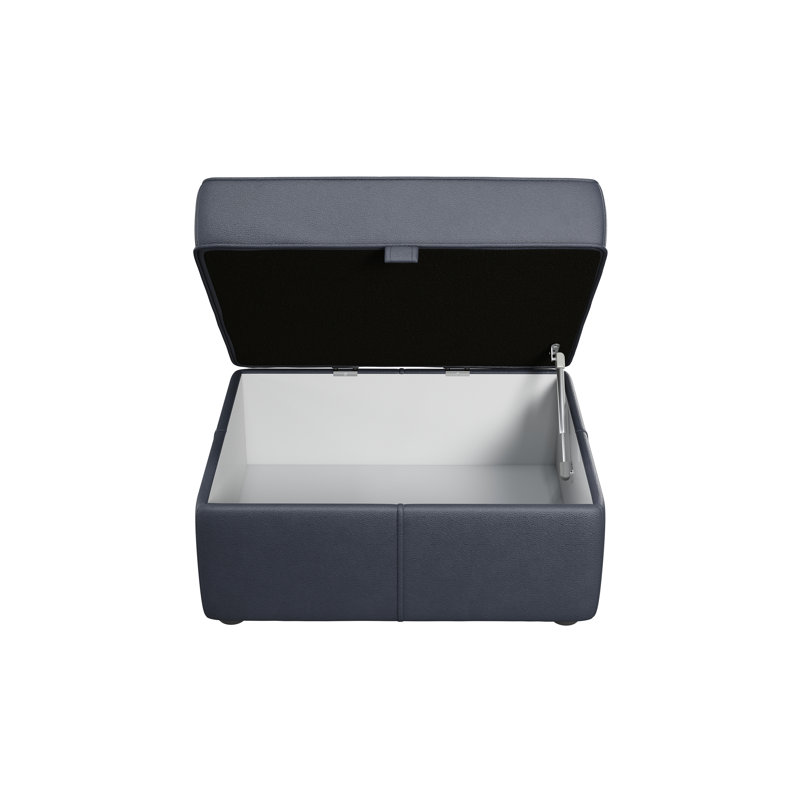 Marylin Wide Rectangle Footstool Ottoman with Storage, Navy