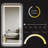 64 inch x 21 inch full-length vertical mirror with LED light, illuminated floor mirror with bracket, dimming wall mirror with full-length aluminum alloy thin frame, black