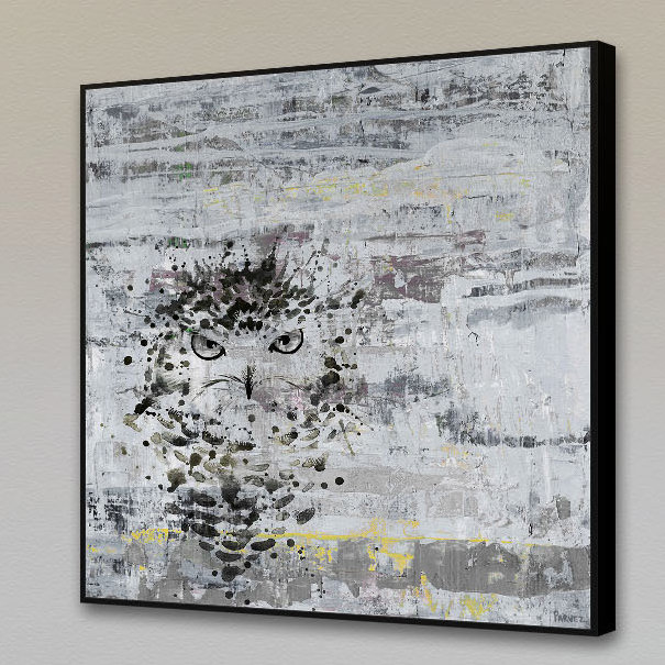« colère hibou », reproduction d’art sur toile encadrée, H 40 po x l 40 po x P 1,5 po