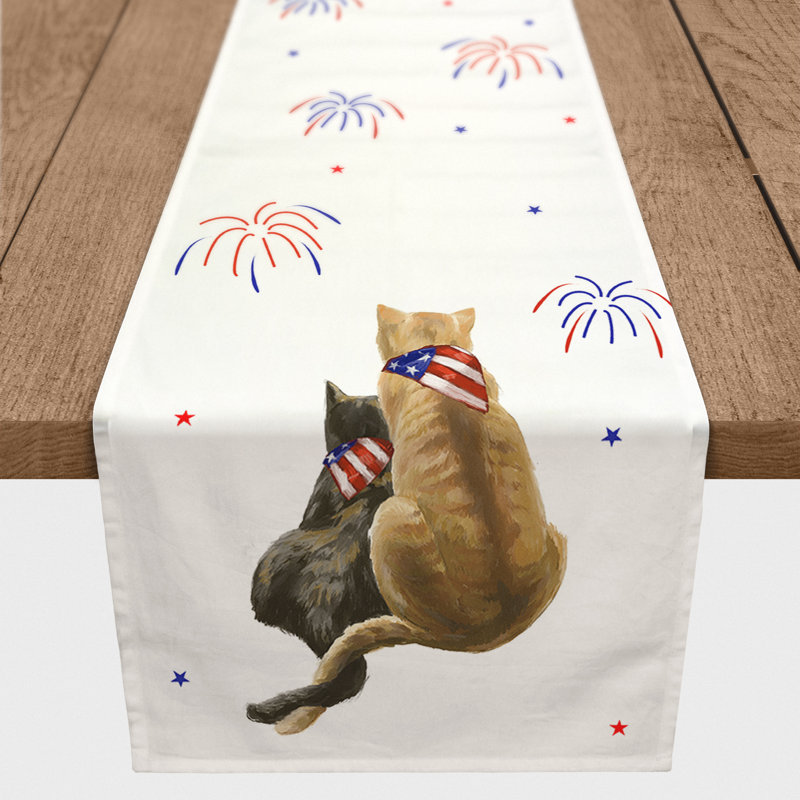 Clemenza Rectangle Independence Day Polyester Table Runner, 72" x 16"