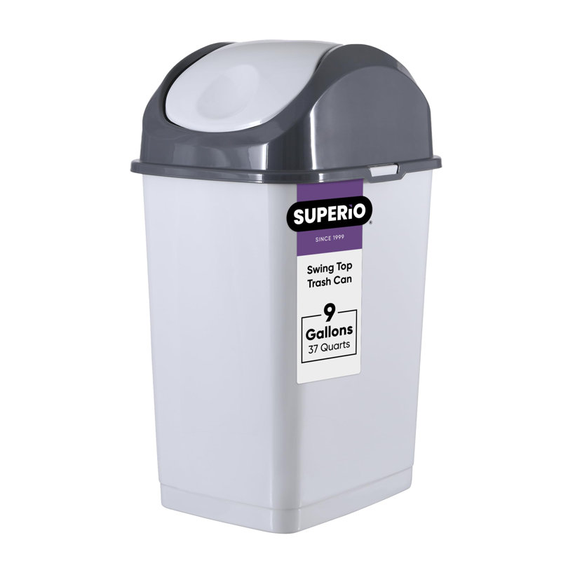 Poubelle de cuisine Superio pour poubelle de cuisine avec couvercle pivotant 9 gallons Slim 37 Qt, 4.5 Gallon