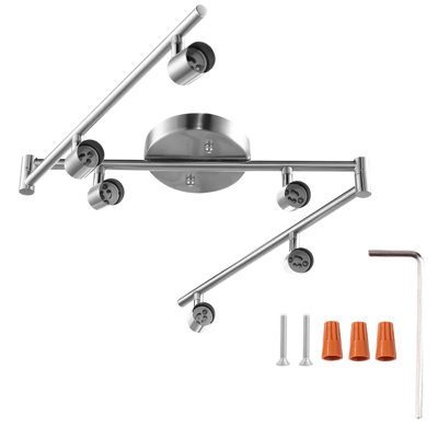 45.5'' 6 -Light Swing Arm Track Track Kit with Dimmable and Adjustable Head