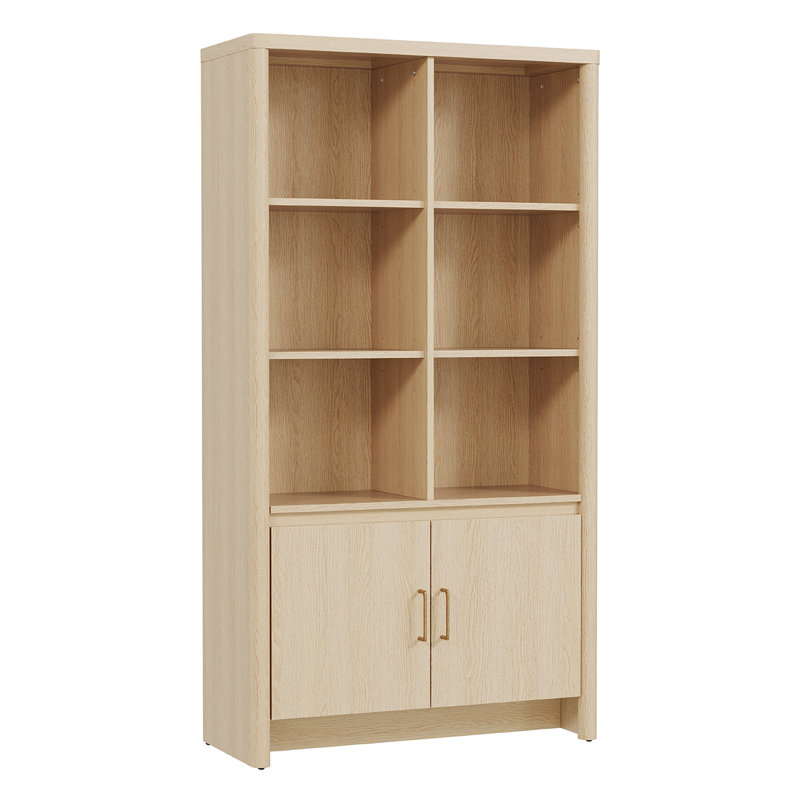 59.3" Tall Bookshelf With Storage Cabinet, Oak