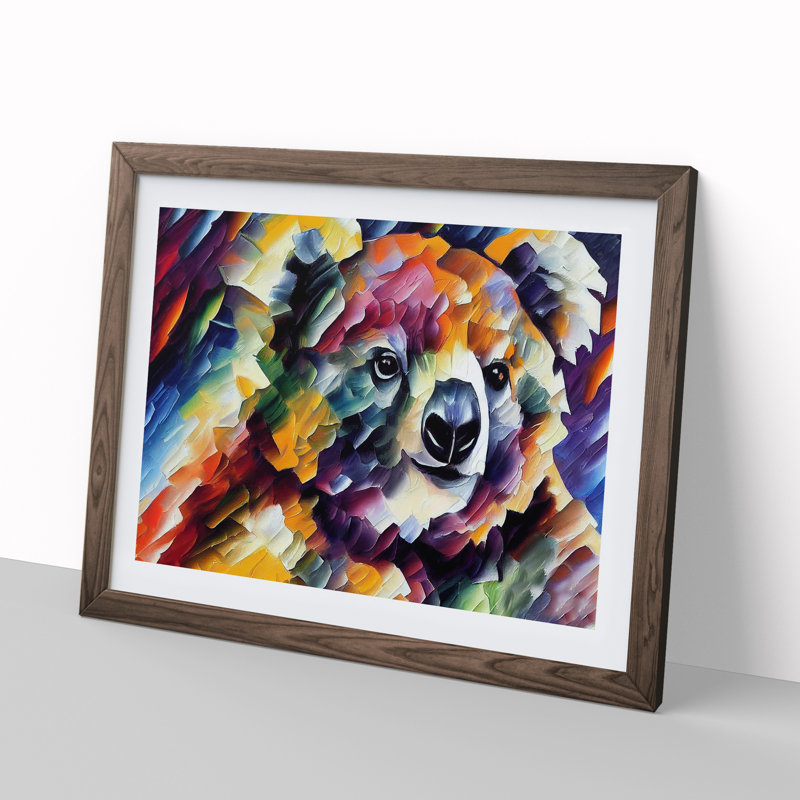 Koala Bear - Single Picture Frame Print, 34cm H x 46cm W x 2cm D, Walnut