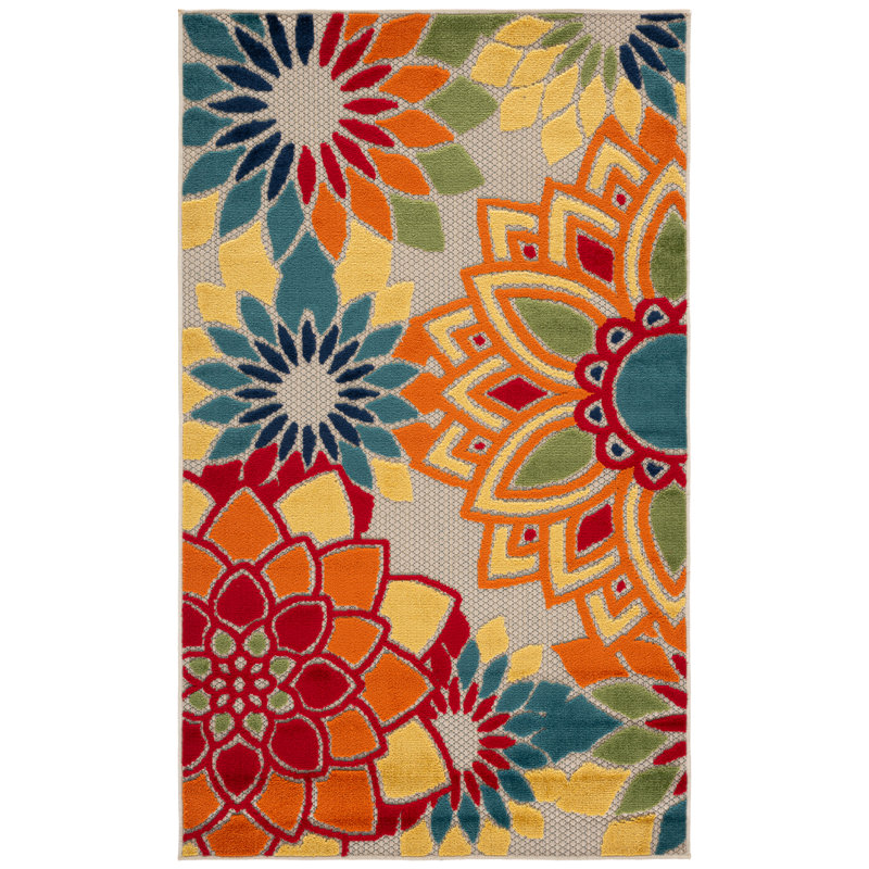 Stephine Performance Floral Indoor/Outdoor Area Rug, Rectangle 3' x 5'