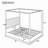 Queen Size Upholstery Canopy Platform Bed with Headboard and Metal Frame, White-681049978-682442083