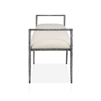 Lalia 60" Modern Hammered Metal Accent Bench