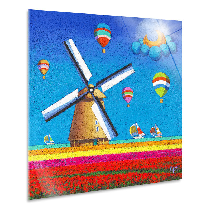 Holland, Windmill 1 Piece Painting, 65cm H x 65cm W