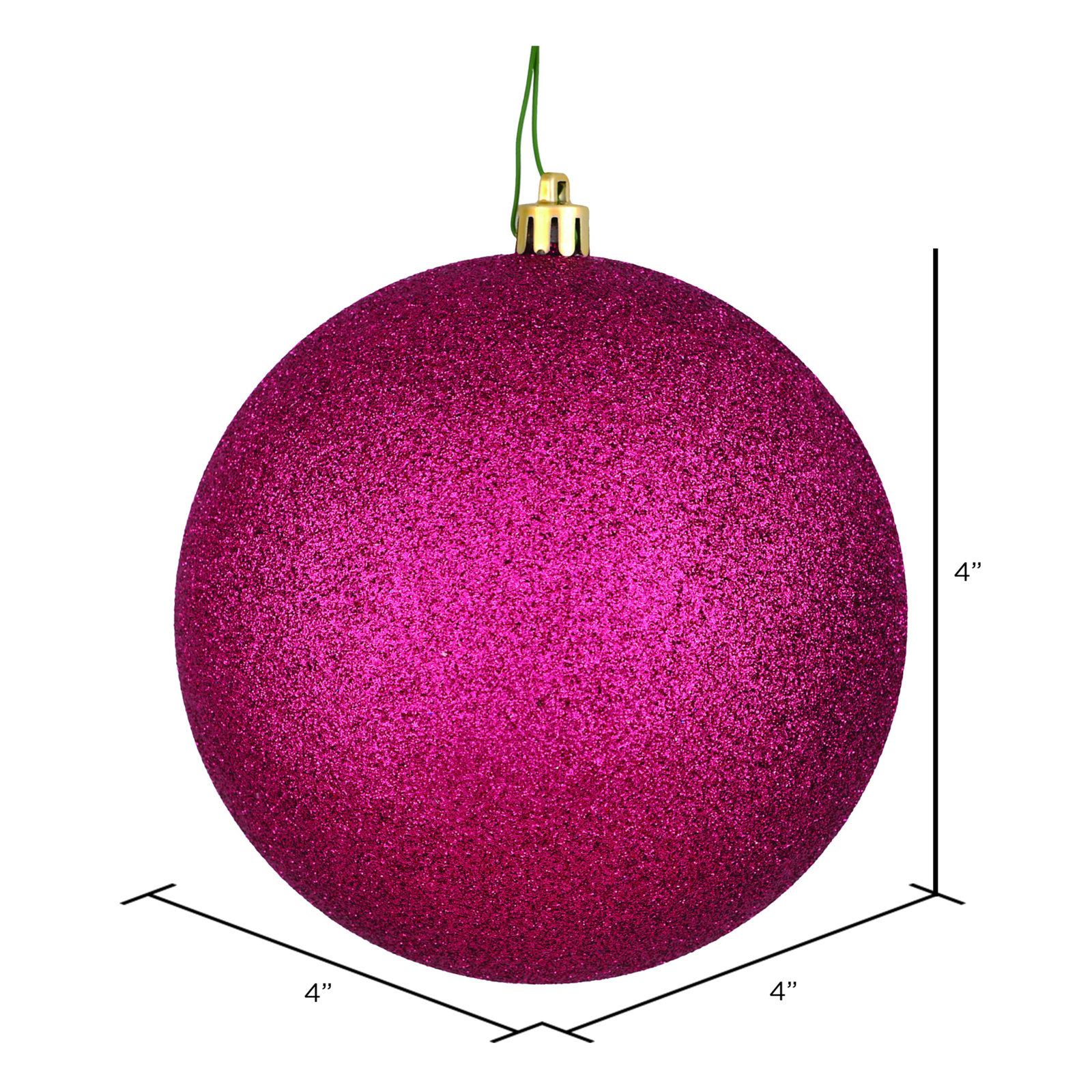 Holiday Décor Ball Ornament, 4" H x 4" W x 4" D, Berry Red