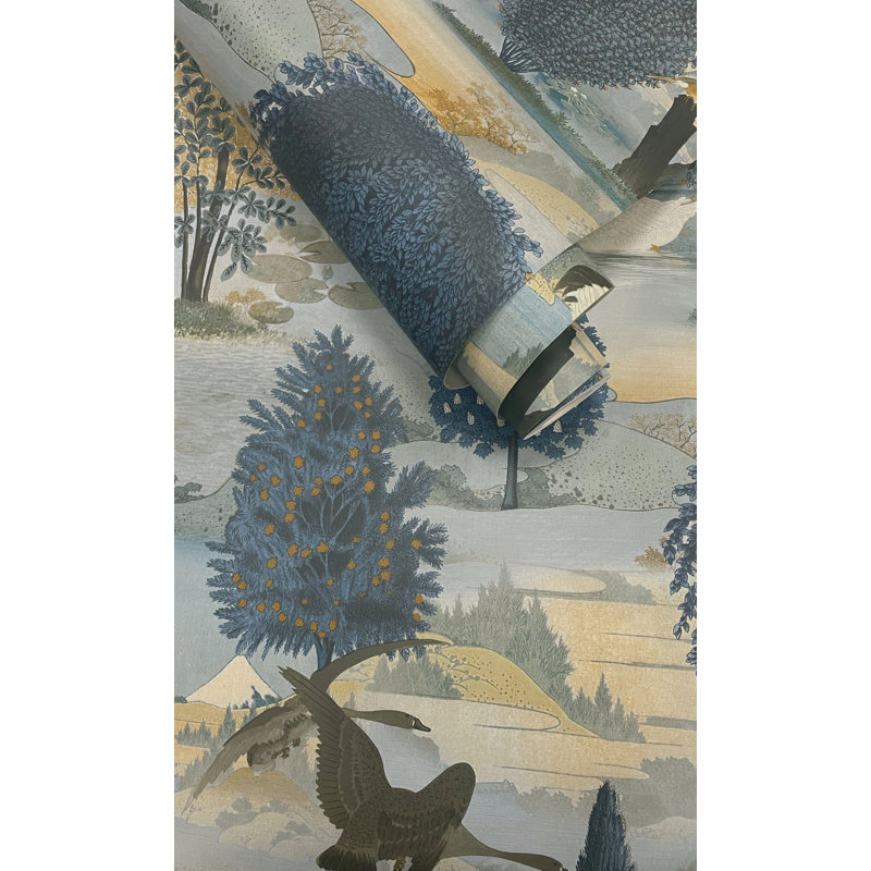 Rouleau de papier peint L 33 pi x l 21 po Wickline, Bleu marine