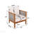 Outdoor Acacia Wood Tub Armchair With Woven Rope, Deep Seating And Soft Cushions For Patio And Garden