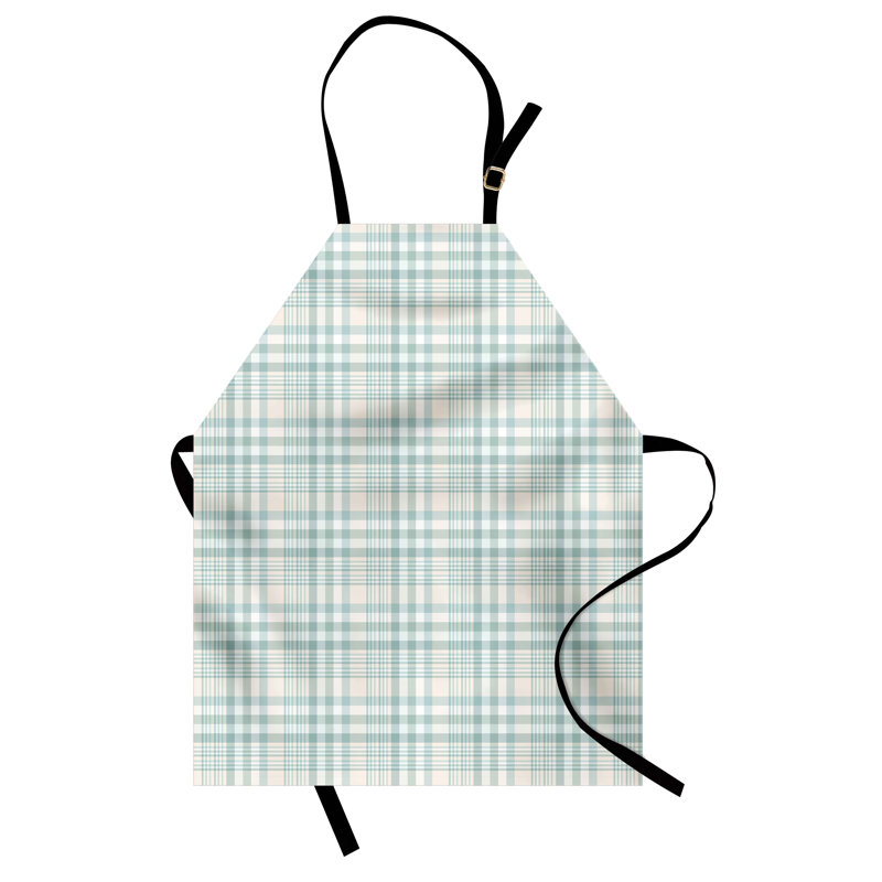One Allium Way® tablier de couleurs discrètes unisexes à carreaux pastel taille adulte bleu cadet beige