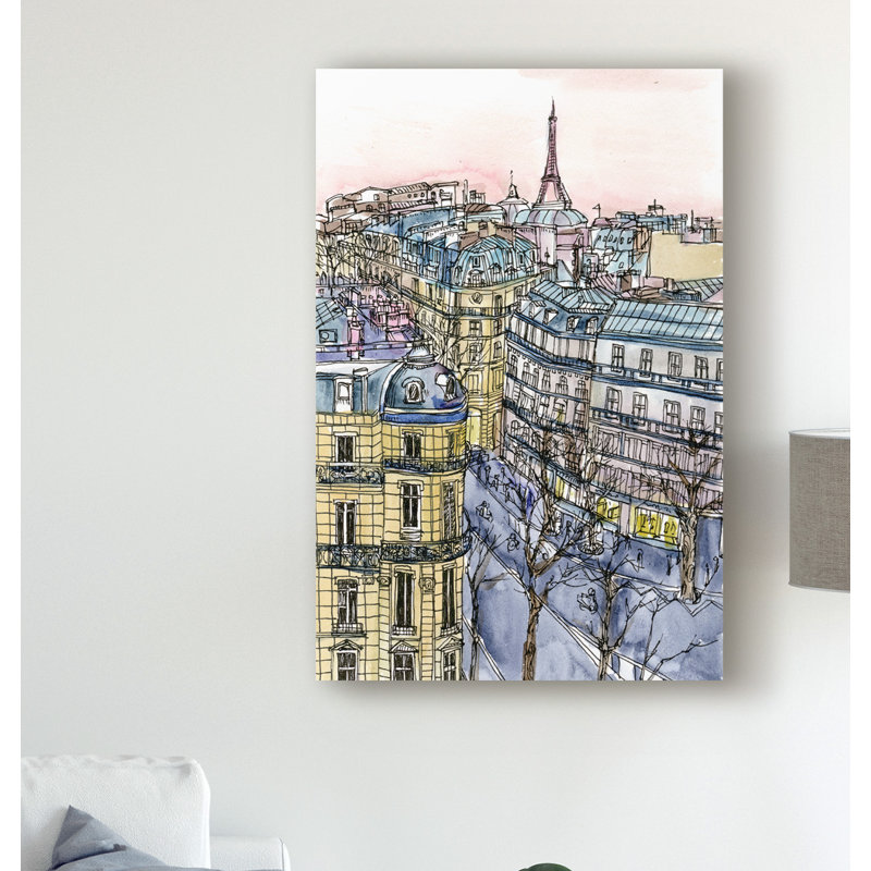 «City Scene IX» par Melissa Wang - reproduction sur toile, H 32 po x l 22 po x P 2 po