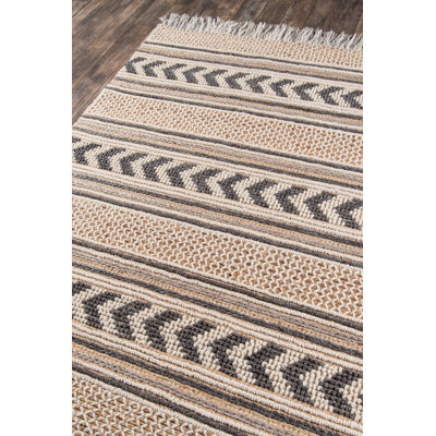 Alberta Beige Gray Hand-Woven Southwestern Jute Rug