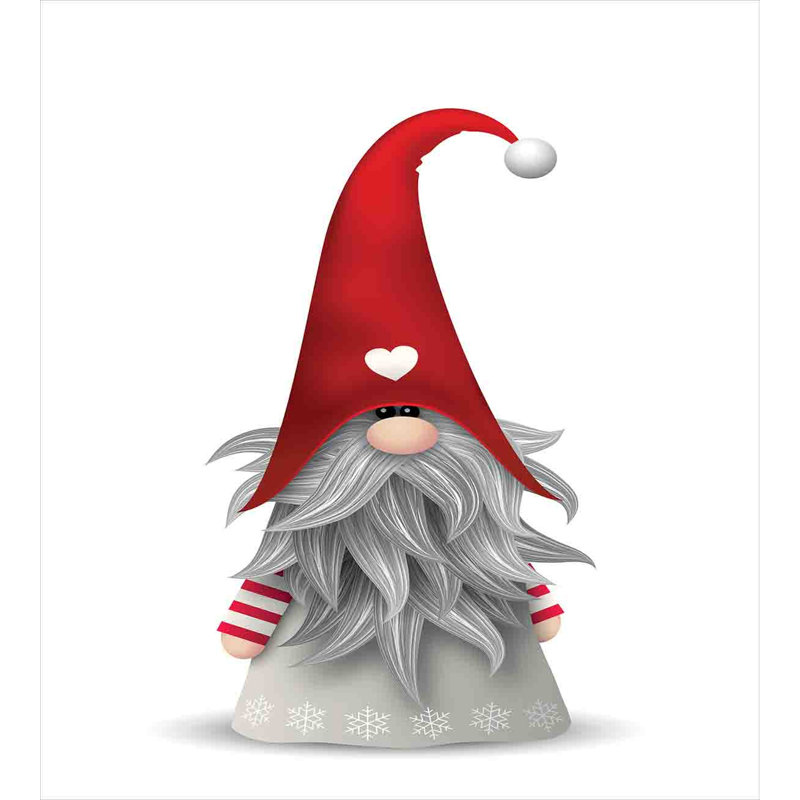 Twin Red and Gray Gnome Duvet Cover Set