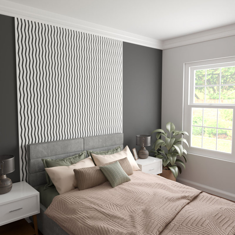 Ensemble de panneau mural décoratif à lattes réglables Eastport, H 47 po x l 1,5 po x P 0,5 po