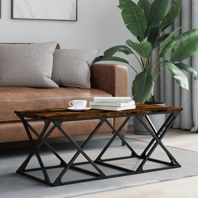 Armida Trestle Coffee Table, Smoked Oak