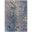 Tapis d'extérieur lavable abstrait bleu sarcelle et prune 10 pi x 14 pi