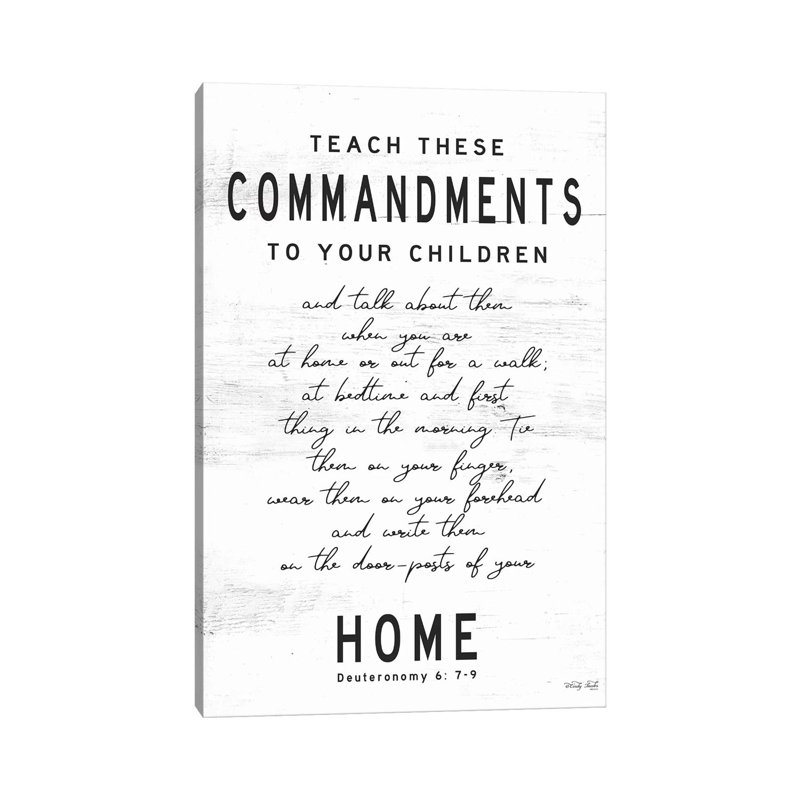 Teach These Commandments by Cindy Jacobs - Print on Canvas, Wrapped Canvas, 20.32 cm H x 30.48 cm W