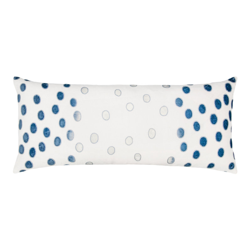 Ovals Lumbar Pillow Cover & Insert, 16" H x 36" W, Azul