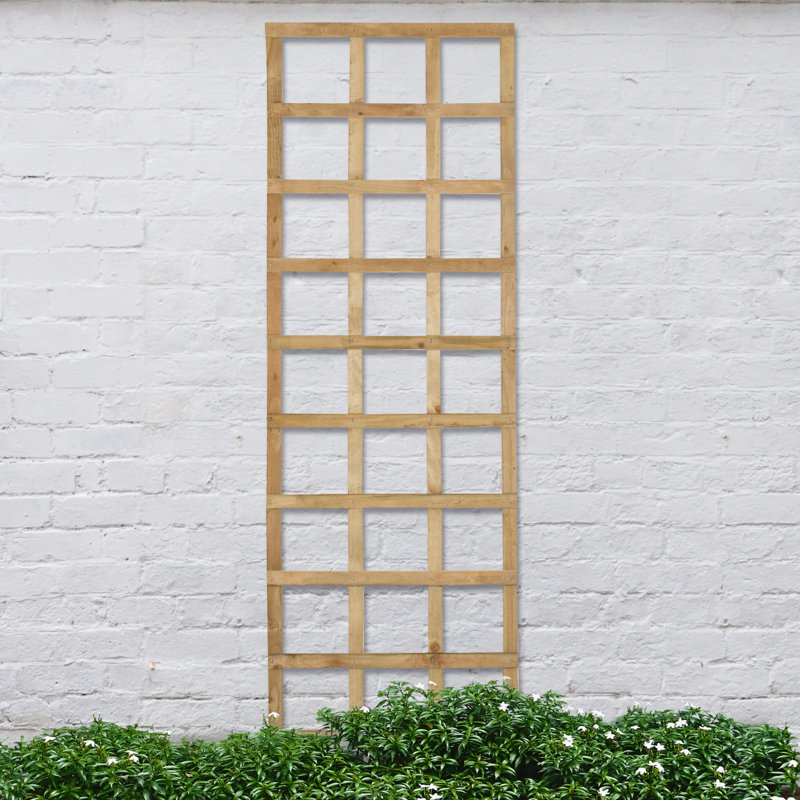 183cm H Wood Lattice Panel Trellis, 183cm H x 61cm W, Golden brown