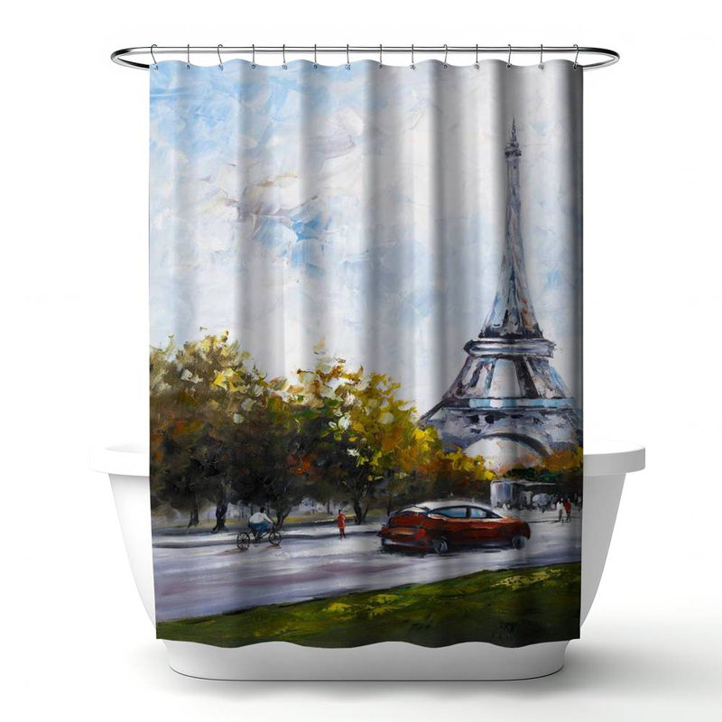 Shower Curtain ST31 – Polyester Shower Curtain, Dye Sublimation Print, 71" W × 74" L