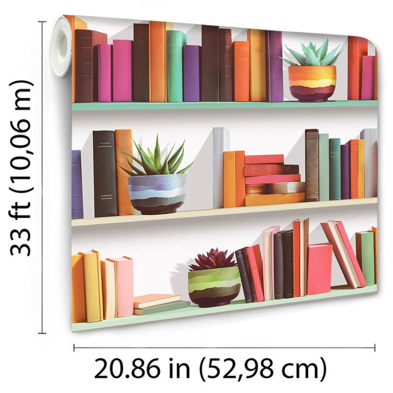 Papier peint moderne avec bibliothèque, Blanc