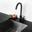 Robinet d'évier de cuisine noir mat avec une poignée - fabrication en acier inoxydable 304, bec rotatif à 360 °, rouille et corrosion, nettoyage quotidien facile, installation simple, débit maximal de 1,75 gal / min, inclus