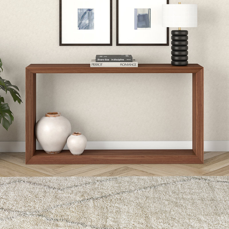 Amberg Console Table, Satin Walnut, 30" H x 55" W x 11-5/8" D