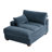 Bentura Oversized Upholstered Navy Corduroy Chaise Lounge with Armrests & Throw Pillows-95259942-114357314