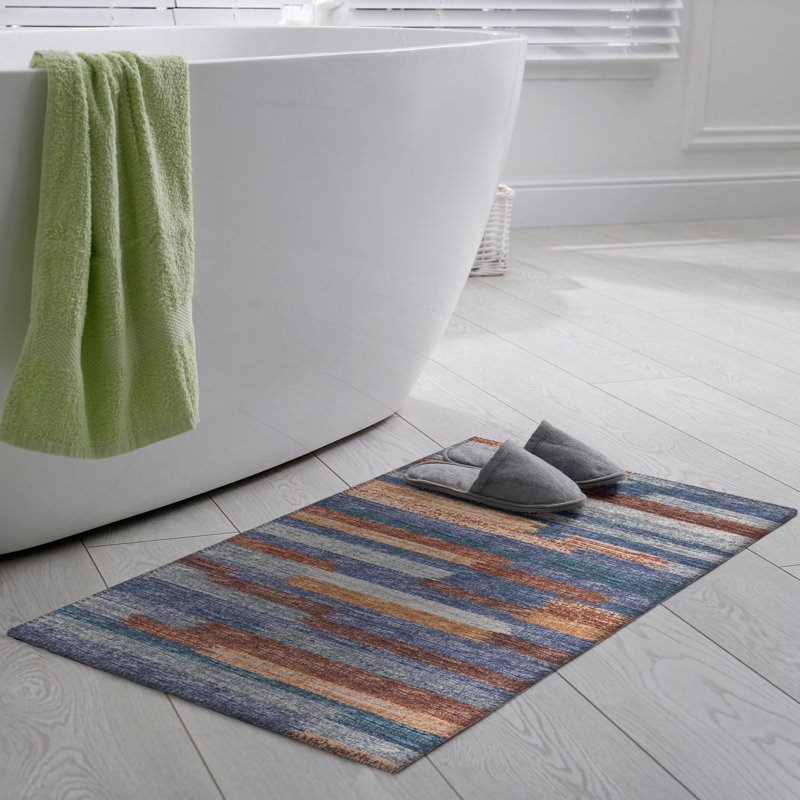 Chenille Washable Abstract Indoor / Outdoor Rug, Rectangle 1'8" x 2'6"