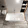 59" x 30" Freestanding Soaking Acrylic Bathtub Rectangular with Brushed Nickel Overflow and Pop-up Drain, Glossy White