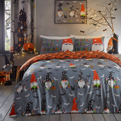 Scary Gonks 100% Polyester (Recycled) Block Print Duvet Cover Set with Pillowcases