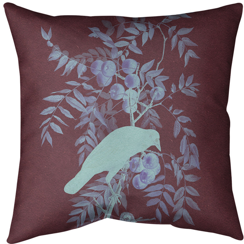 Housse de coussin américain crow’s euro, Marron / bleu ciel, Sergé de coton