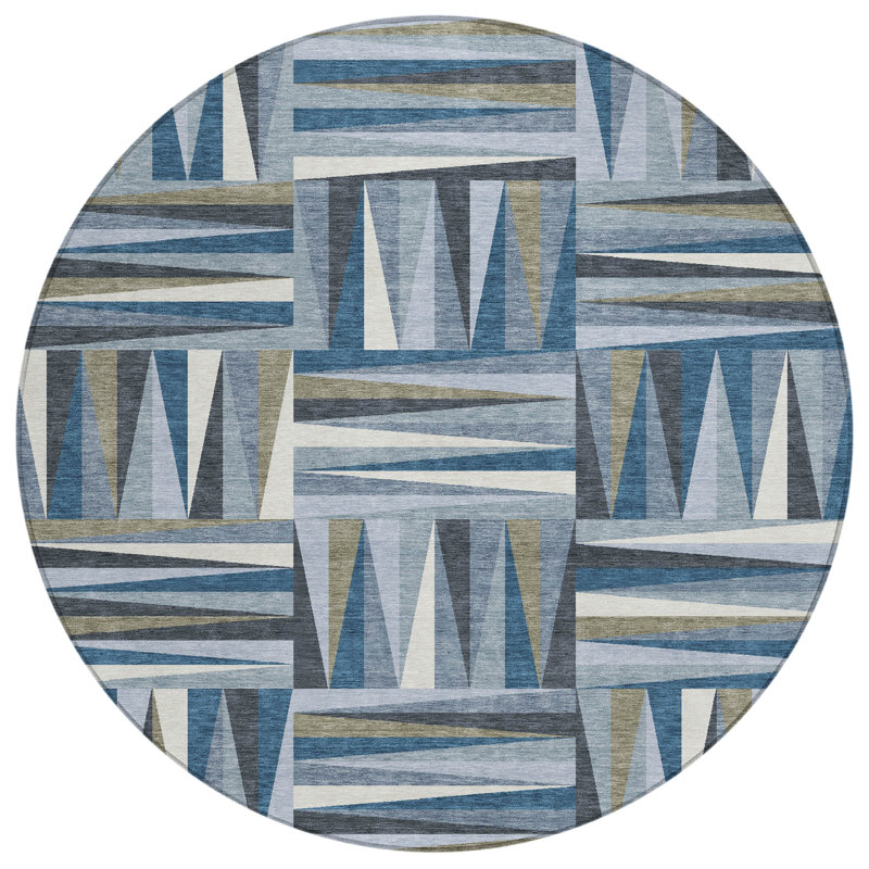 Tapis intérieur / extérieur bleu Azura , 8 pi x 8 pi