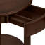 Table d'appoint, table de bout, table de bout à 2 niveaux, ronde, table de chevet, chambre à coucher, lampe, placage brun
