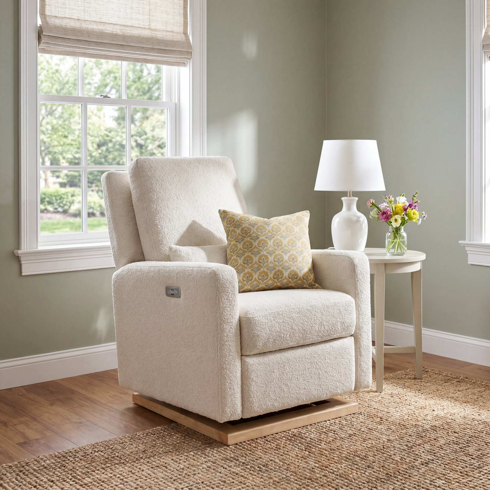 Babyletto Sigi Nursery Power Recliner and Glider | Electronic Recline, USB Port, Water Repellent Eco-Performance Fabric