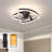 Ceiling Fan with Light, Ceiling Fan with Remote Control, Modern Flush Mount Ceiling Fan, Geometric Shape Fan Light for Bedroom, Living Room, Small LED Ceiling Light Fixture