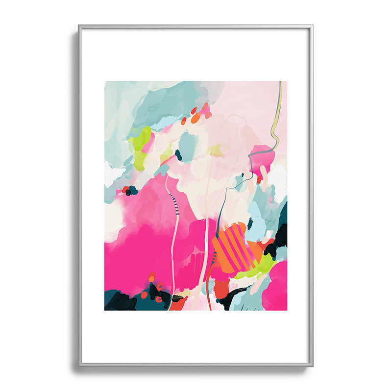 Pink Sky II encadré sur papier, Argent, H 19 po x l 13 po