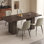 Grande table de salle à manger Mid-Century brune de 66,93 po