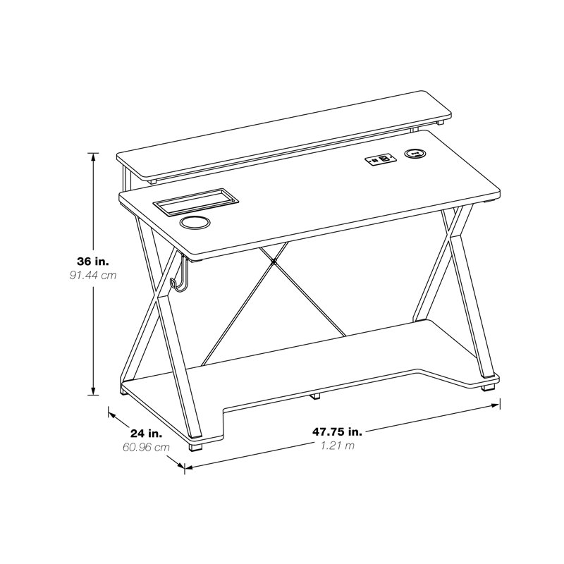 Metal Base Computer Desk
