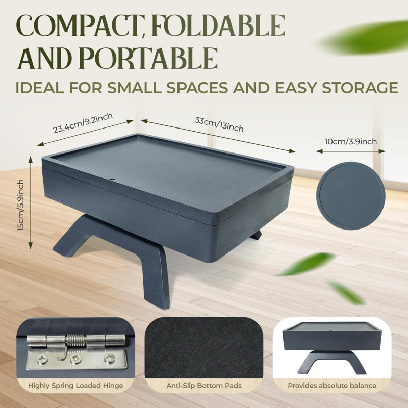 Couch Arm Table, Sofa Arm Tray, 360 Rotating Table, Clip On Side Table For Couch,  Size For Remotes, Storage And Includes 4 Bonus Coasters, (Gray)