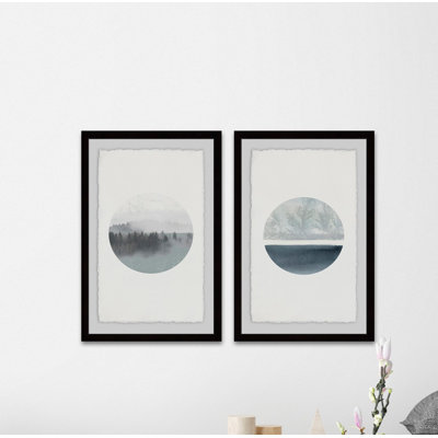 " Luna Abajo Diptych " 2 - Pieces