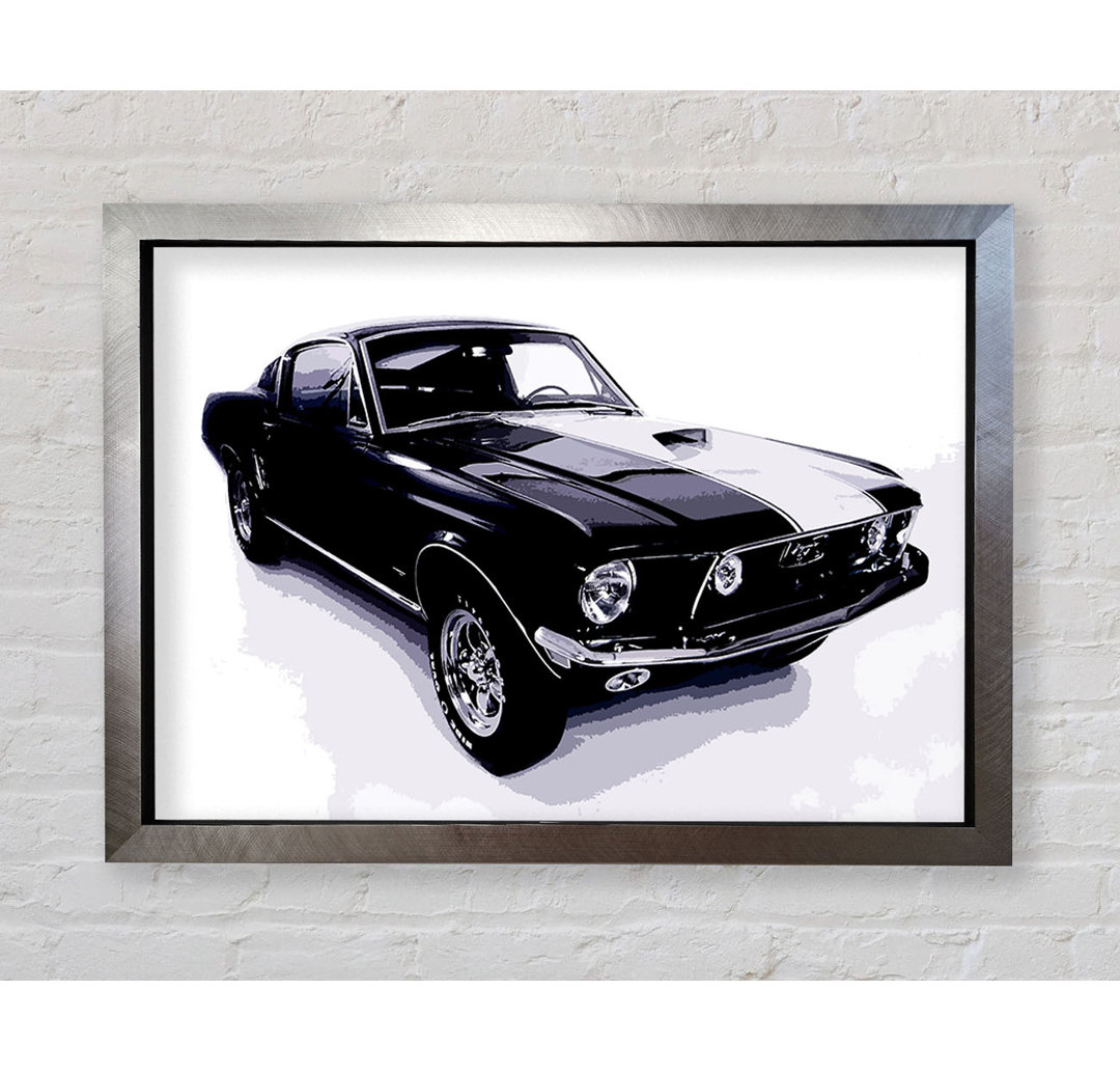 Mustang 67 B N W - Einzelner Bilderrahmen Kunstdrucke