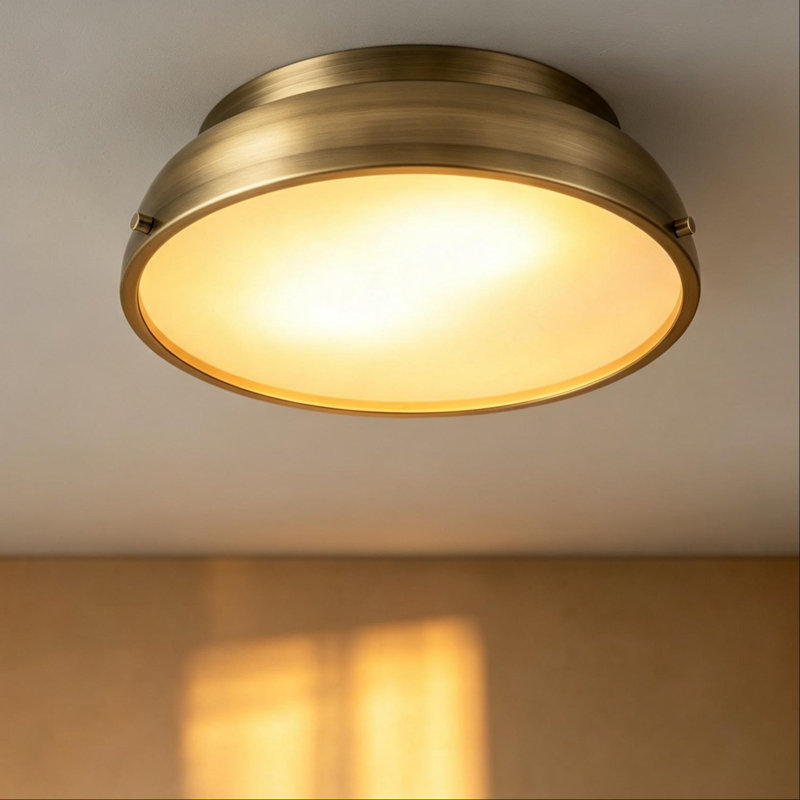 Plafonnier encastré 2 lumières en verre