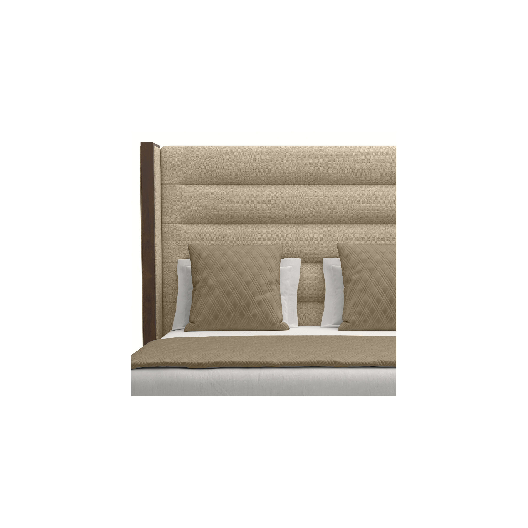 Ally Upholstered Wingback Bed, Queen, Flax Revolution®